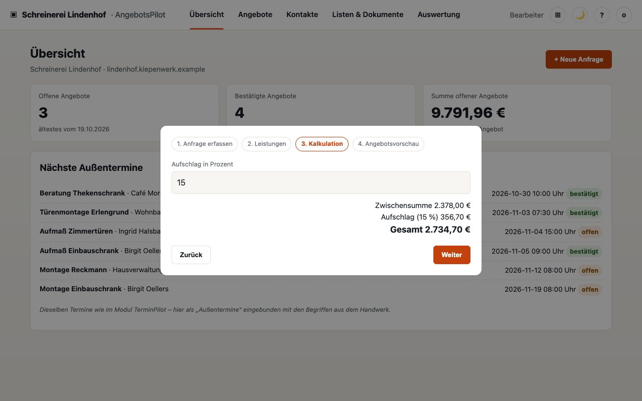 AngebotsPilot: Nachvollziehbar kalkulieren