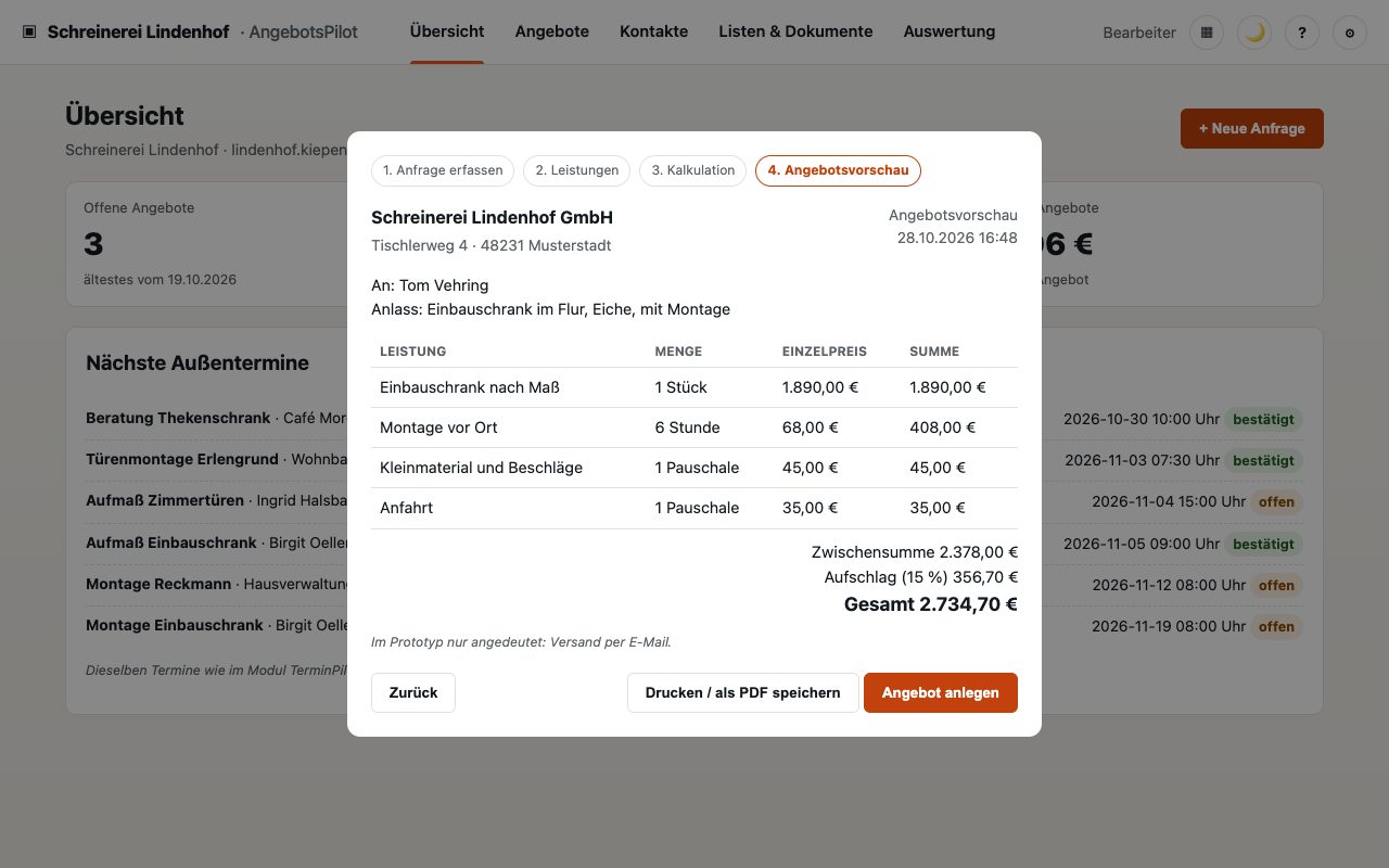 AngebotsPilot: Angebot fertig